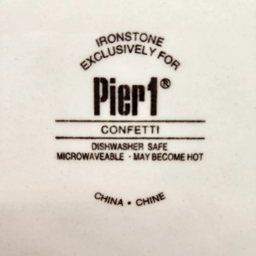 Discontinued Pier 1 Ironstone Confetti Round Salad Plates Set of 4 - Picture 4 of 4